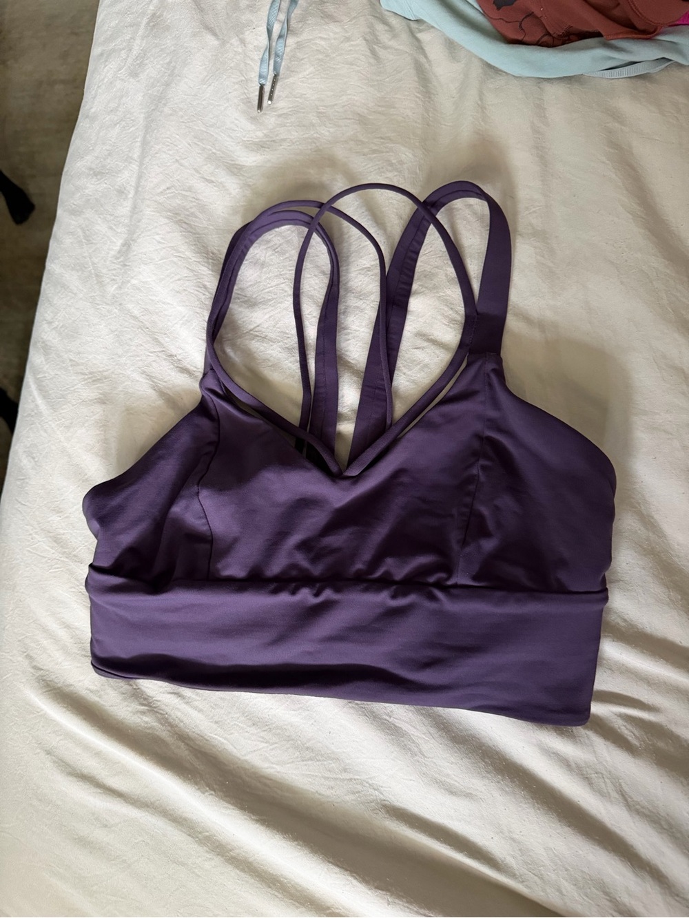 Lululemon Women's Strappy Bralette in Deep Purple - Comfortable Support size 6